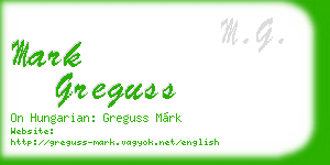 mark greguss business card